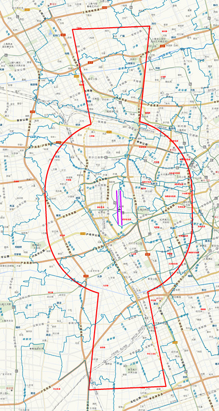 虹桥国际机场障碍物限制面保护范围图(地图数据采集至上海市地理信息