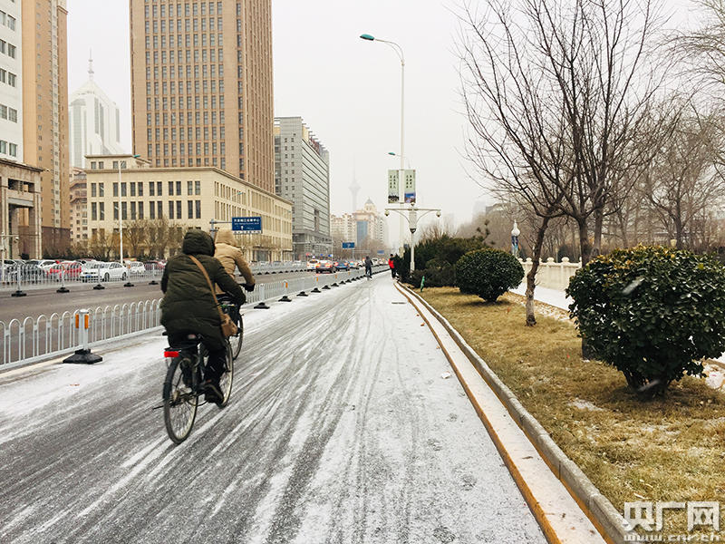 2月12日,天津市迎来2019年首场降雪(央广网记者 褚夫晴 摄)